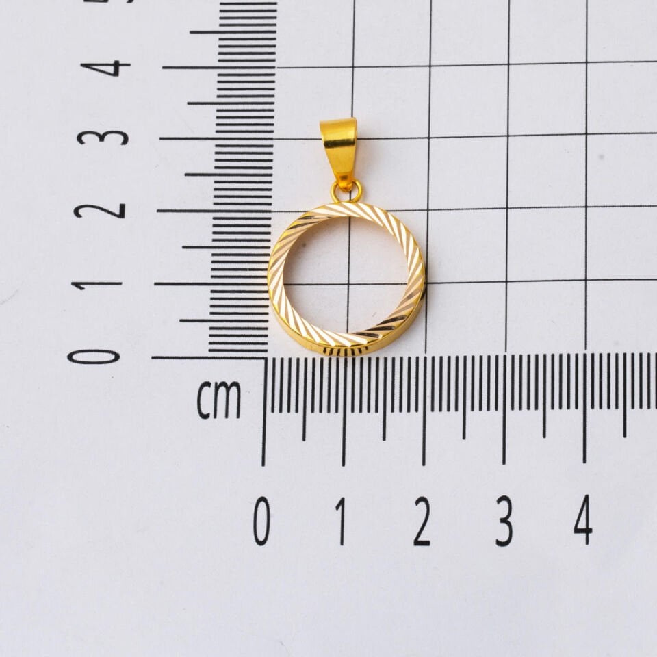 Çeyrek Takılabilen 14 Ayar Çerçeve Kolye Ucu