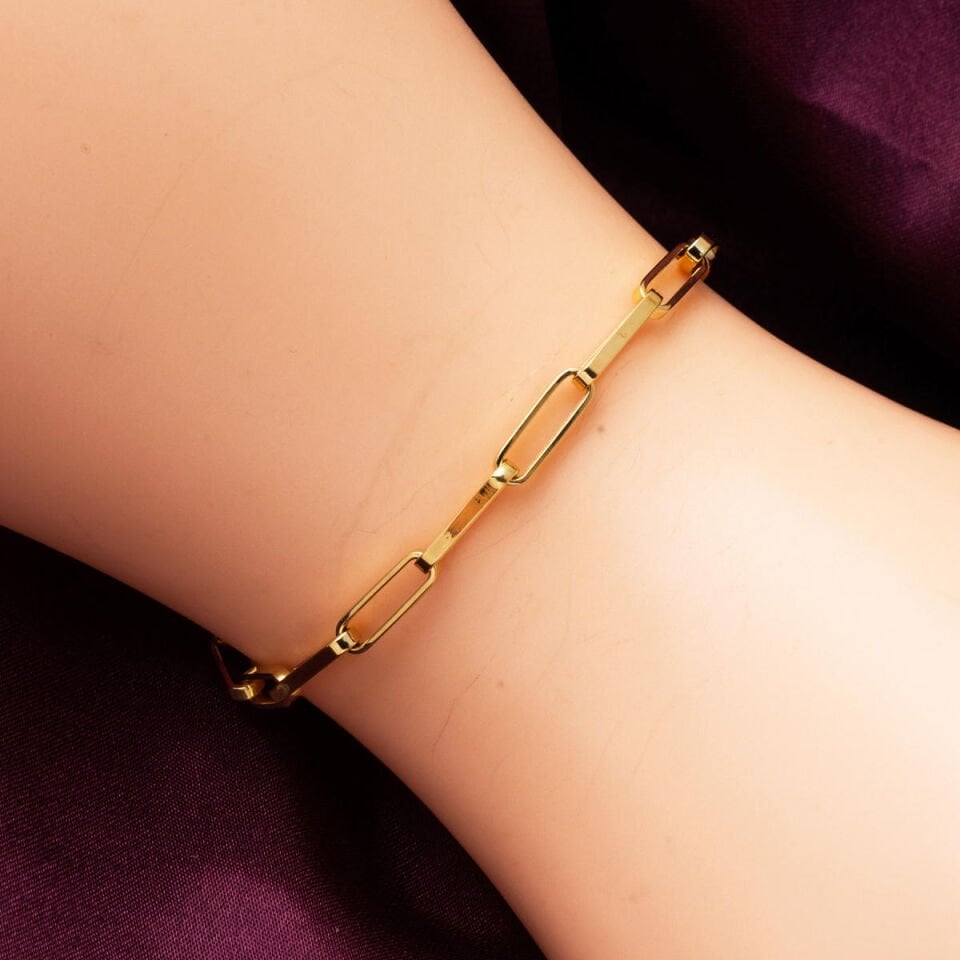 Ataç Zincirli Kolye Bileklik Set 14 Ayar Altın