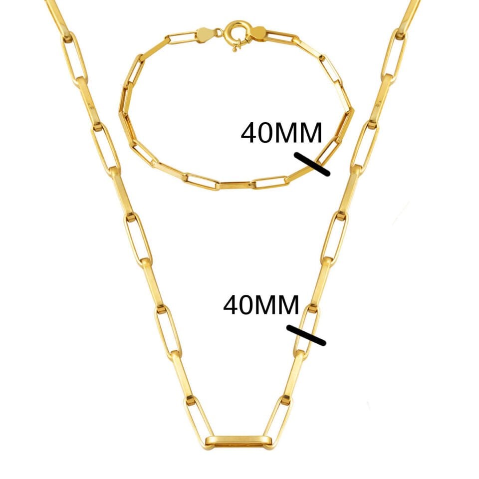 14 Ayar Altın Ataç Zincir İkili Takı Seti