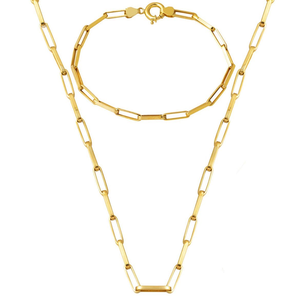 14 Ayar Altın Ataç Zincir İkili Takı Seti