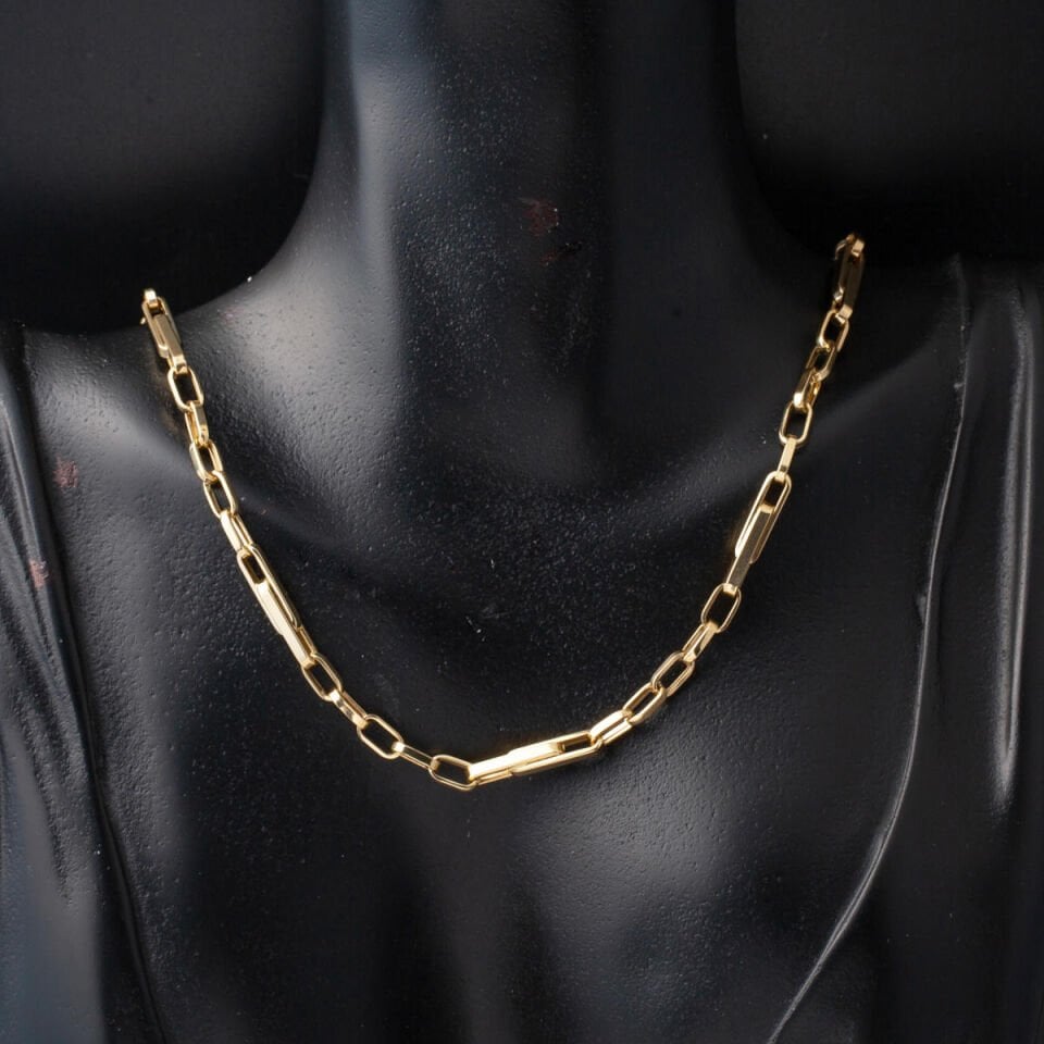 İtalyan 14 Ayar Altın Ataç Zincir Bileklik Set