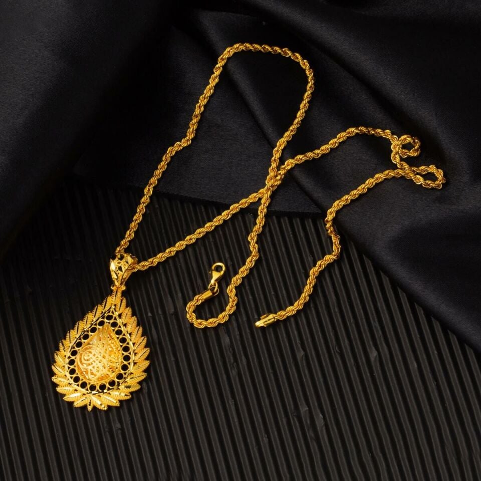 Yaprak Damla Tuğra Altın Kolye