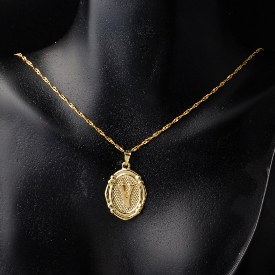 İtalyan V Harfi 14 Ayar Altın Kolye