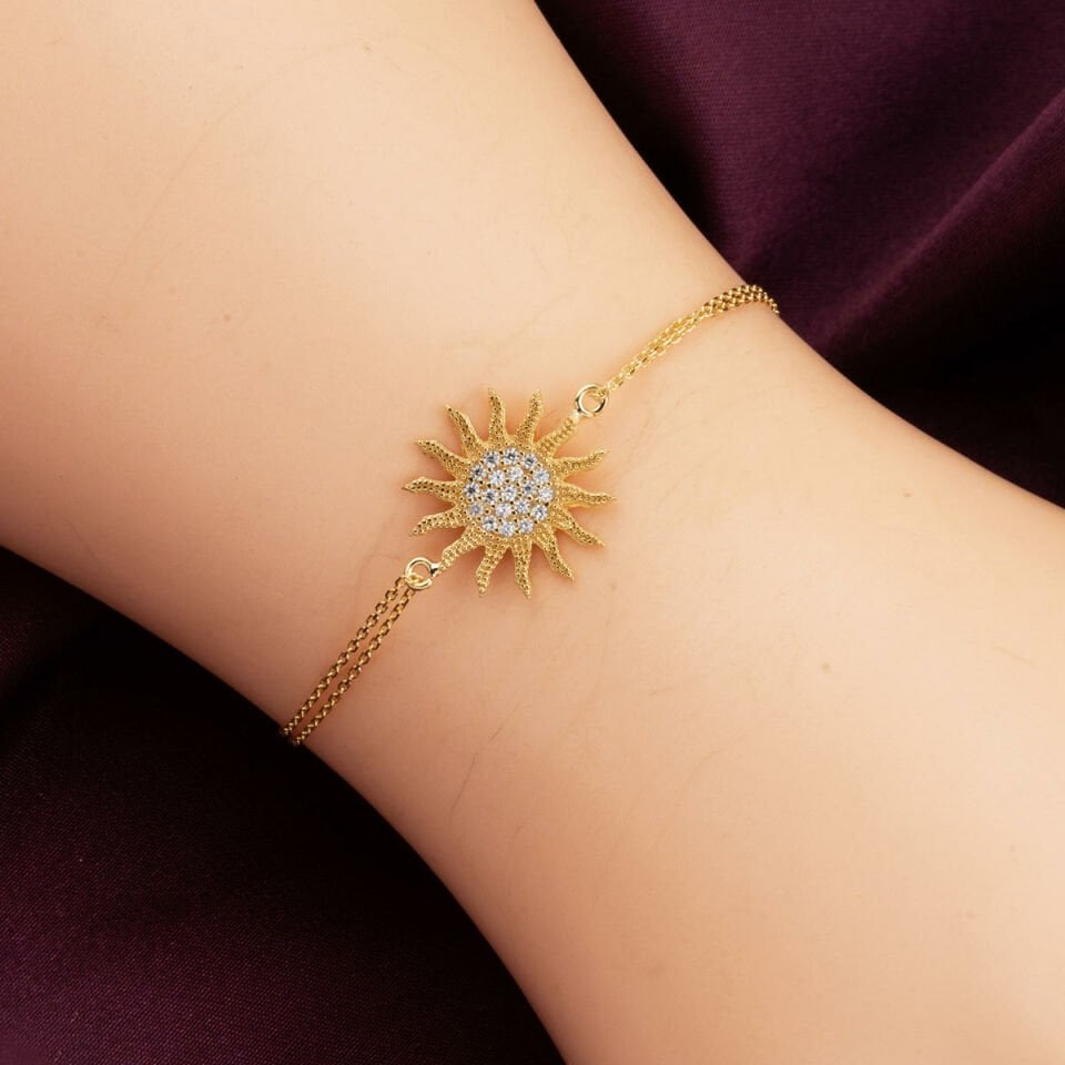 Güneş Model Altın Bileklik