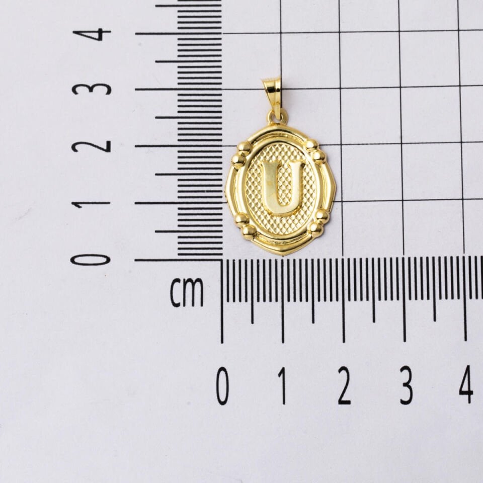 14 Ayar İtalyan U Harfi Altın Kolye Ucu