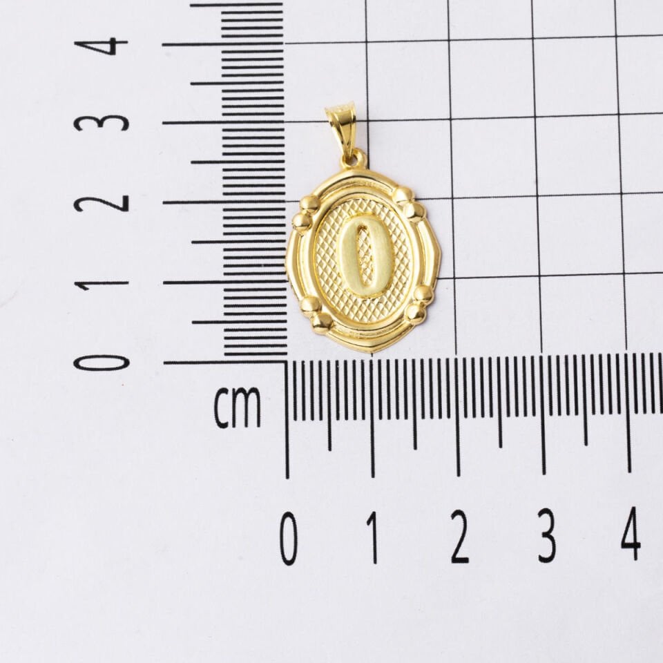 İtalyan O Harfi 14 Ayar Altın Kolye Ucu