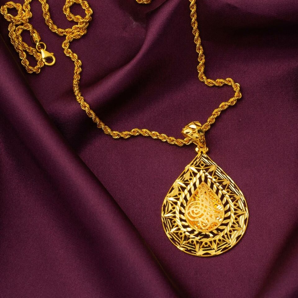 Damla Tuğra Taşsız Altın Kolye