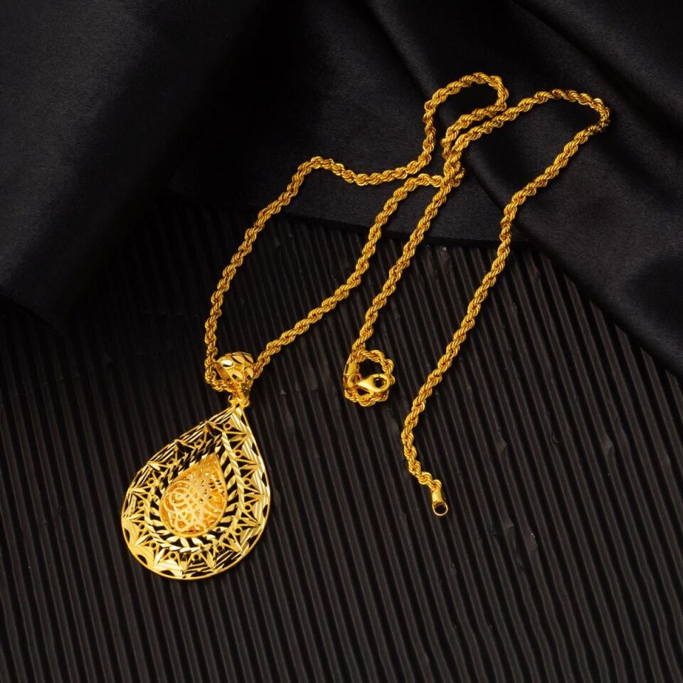 Damla Tuğra Taşsız Altın Kolye