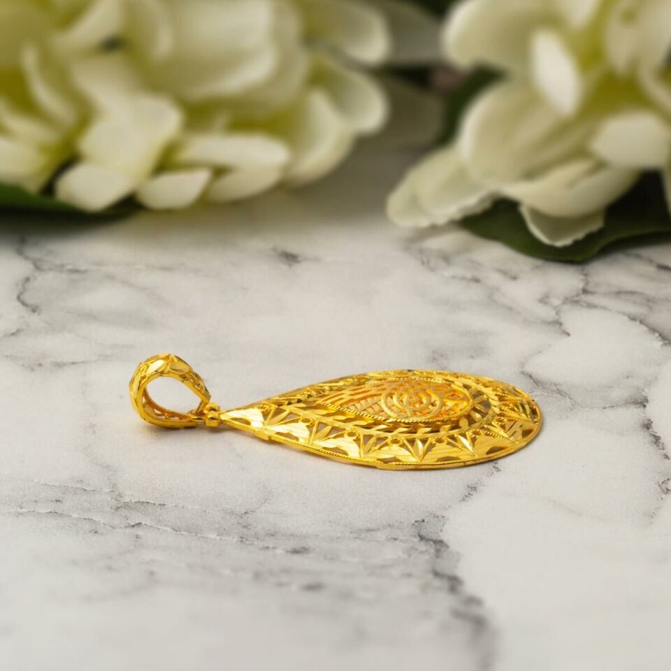 Damla Tuğra Taşsız Altın Kolye