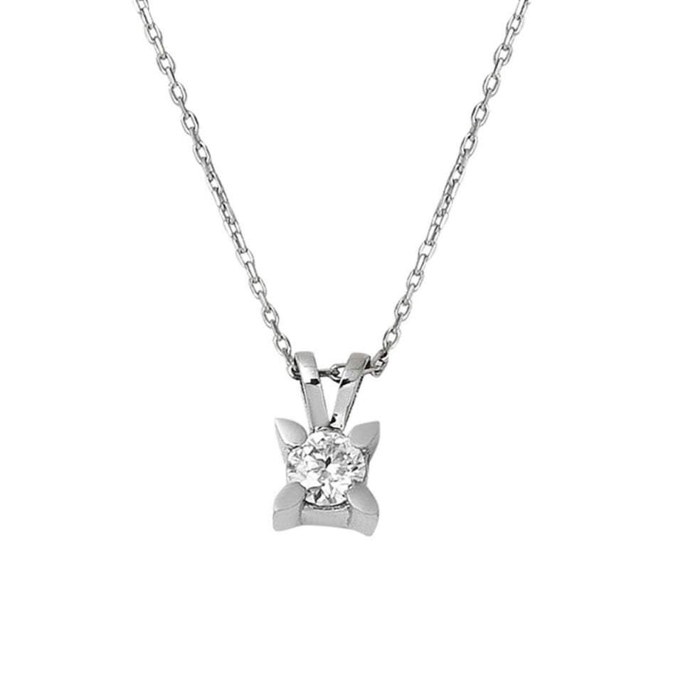 0,45 ct. Mozanit Pırlanta Tektaş Kolye