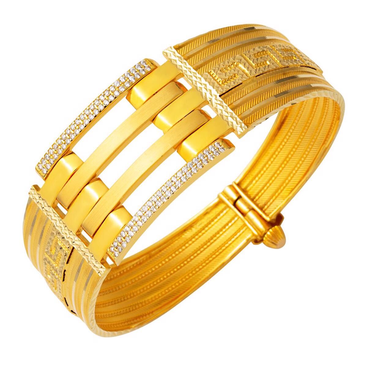 Kaburga 14 Ayar Altın Kelepçe Bilezik