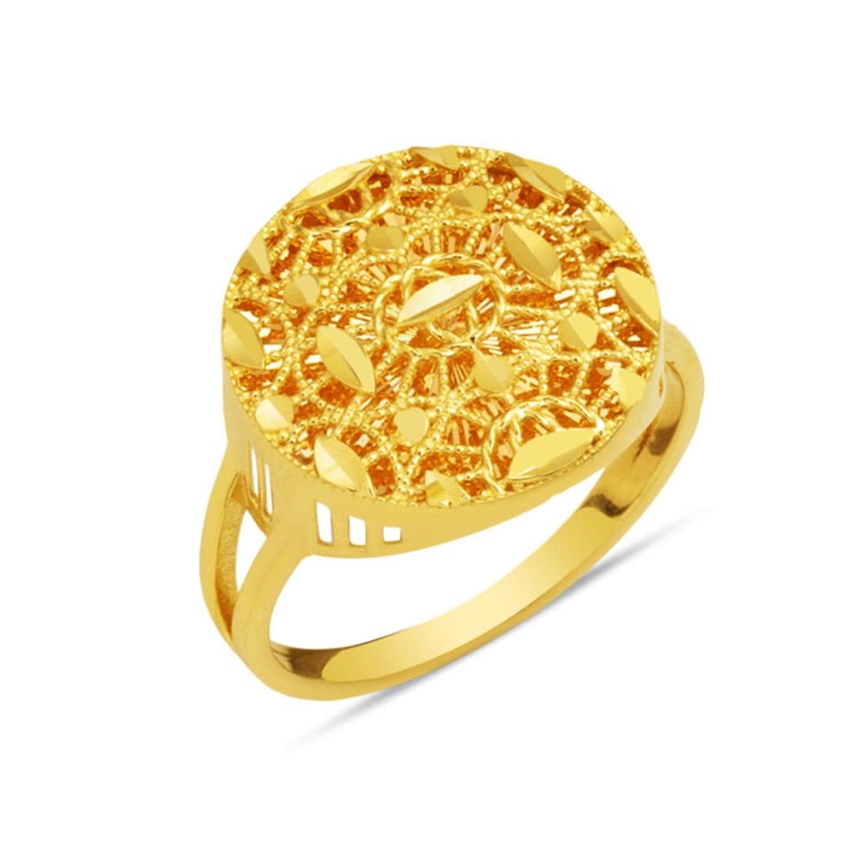 Telkari 14 Ayar Altın Taşsız Yüzük