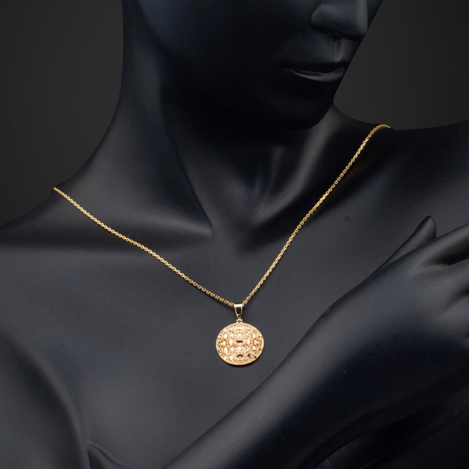 Telkari 14 Ayar Altın Taşsız Kolye