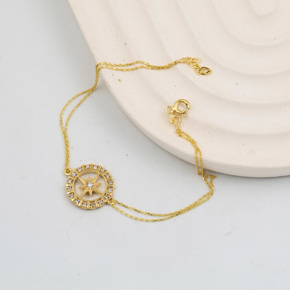 Altın Kuzey Yıldızı Bileklik