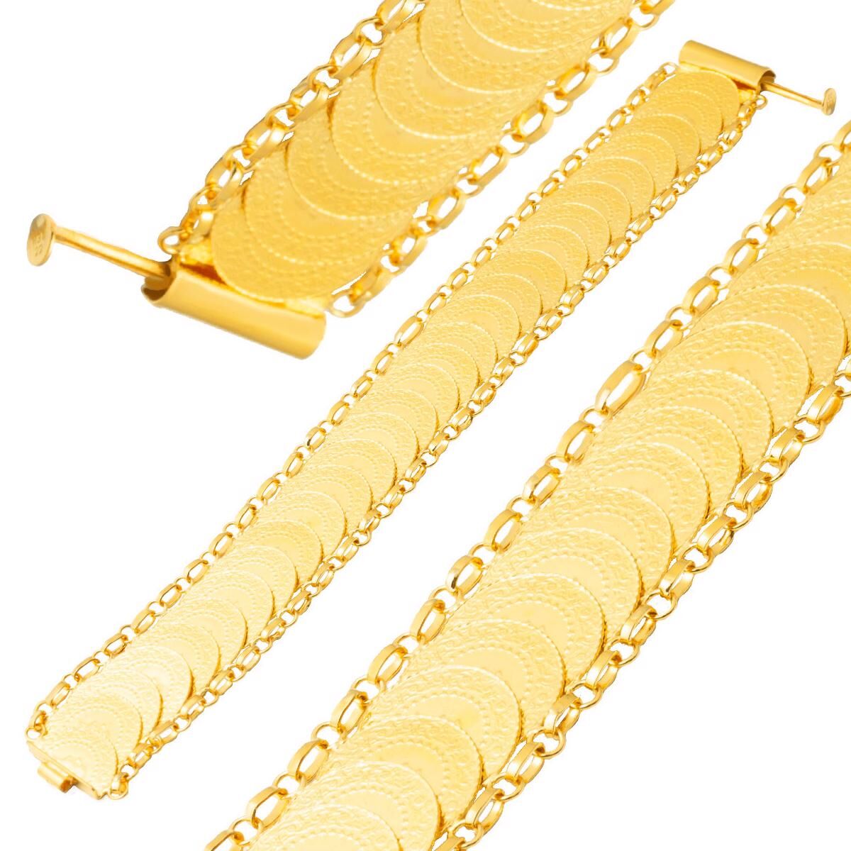28 Çeyrek Altınlı 22 Ayar Bileklik 60 Gr.
