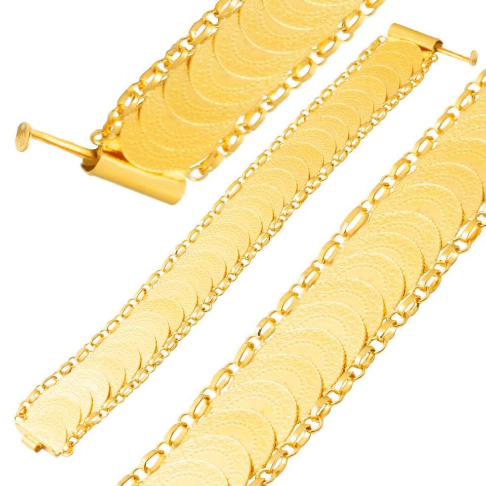 28 Çeyrek Altınlı 22 Ayar Bileklik 60 Gr.