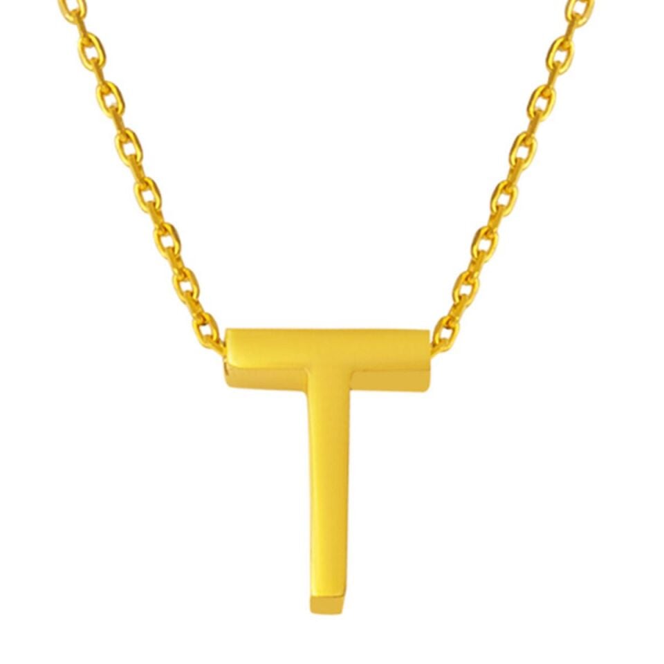 22 Ayar T Harfi Altın Kolye