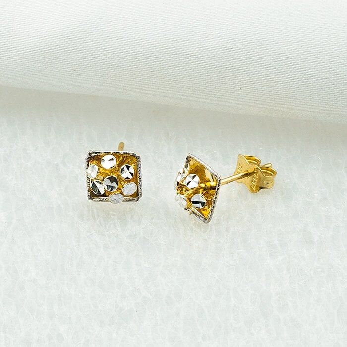 Arpaş Kare 14 Ayar Altın Genç Küpesi