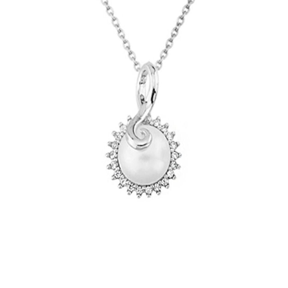 Alba İncili Beyaz Altın Kolye