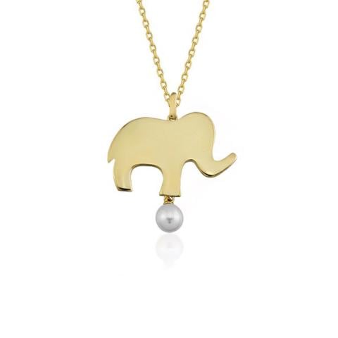 Elephant İncili Altın Kolye