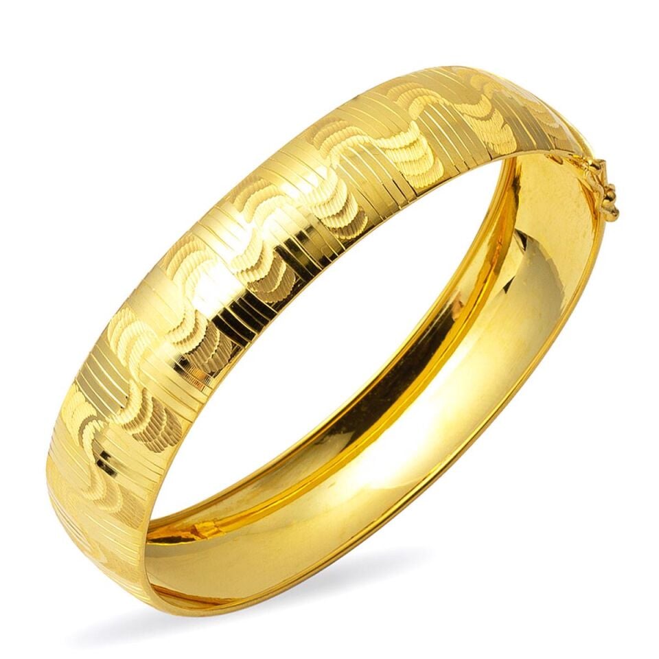 Meltem Taşsız Altın Kelepçe Bilezik