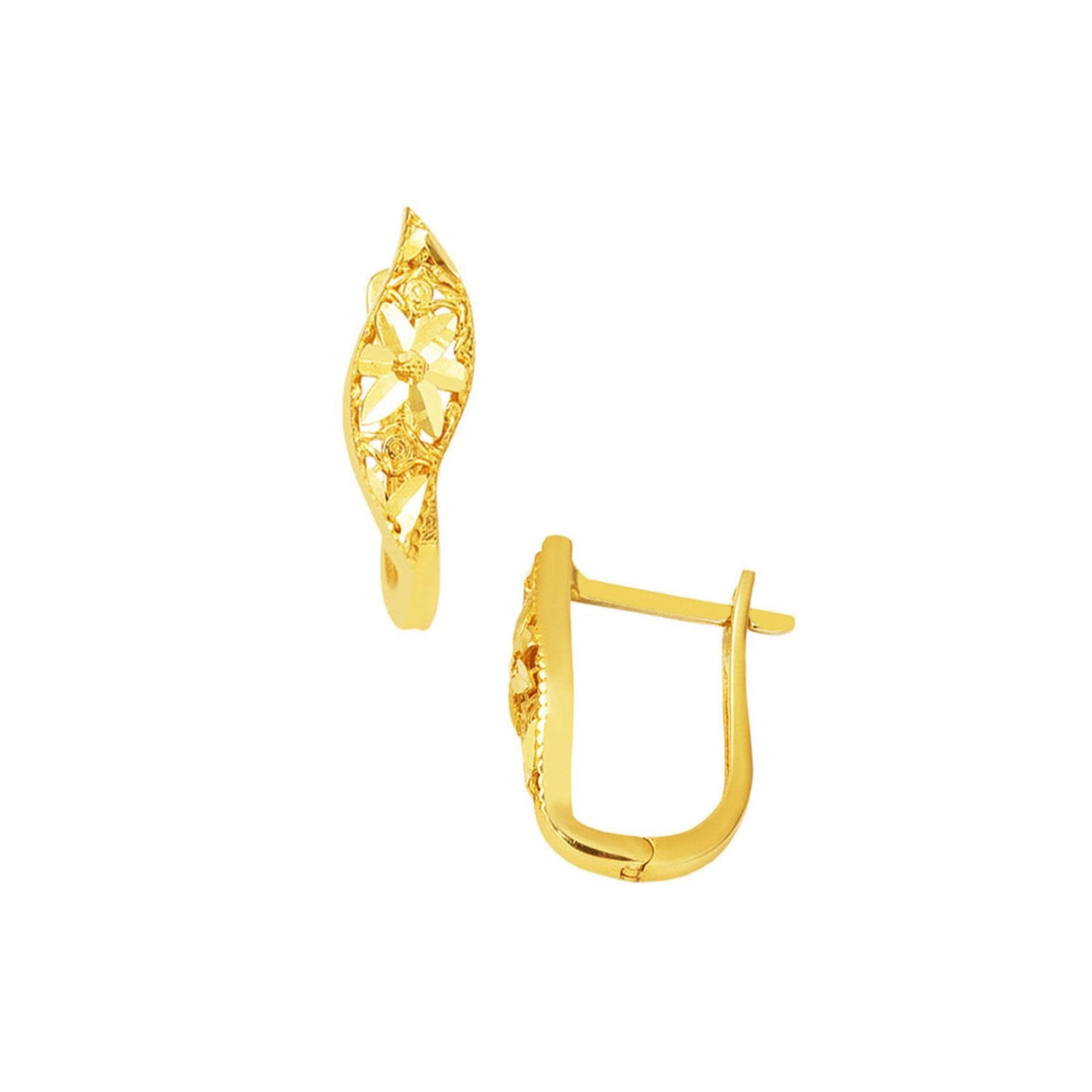 Yaşam Çiçeği 14 Ayar Altın Küpe