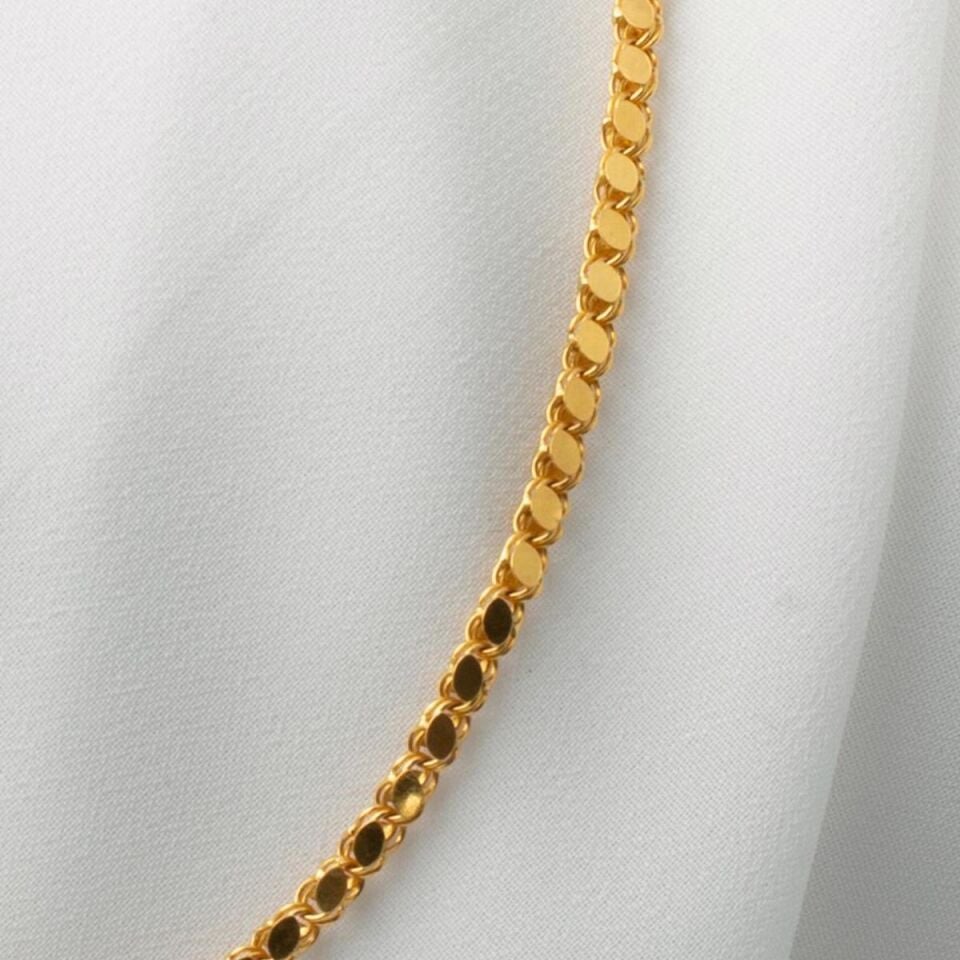 Pullu 14 Ayar Altın Zincir - 65 cm
