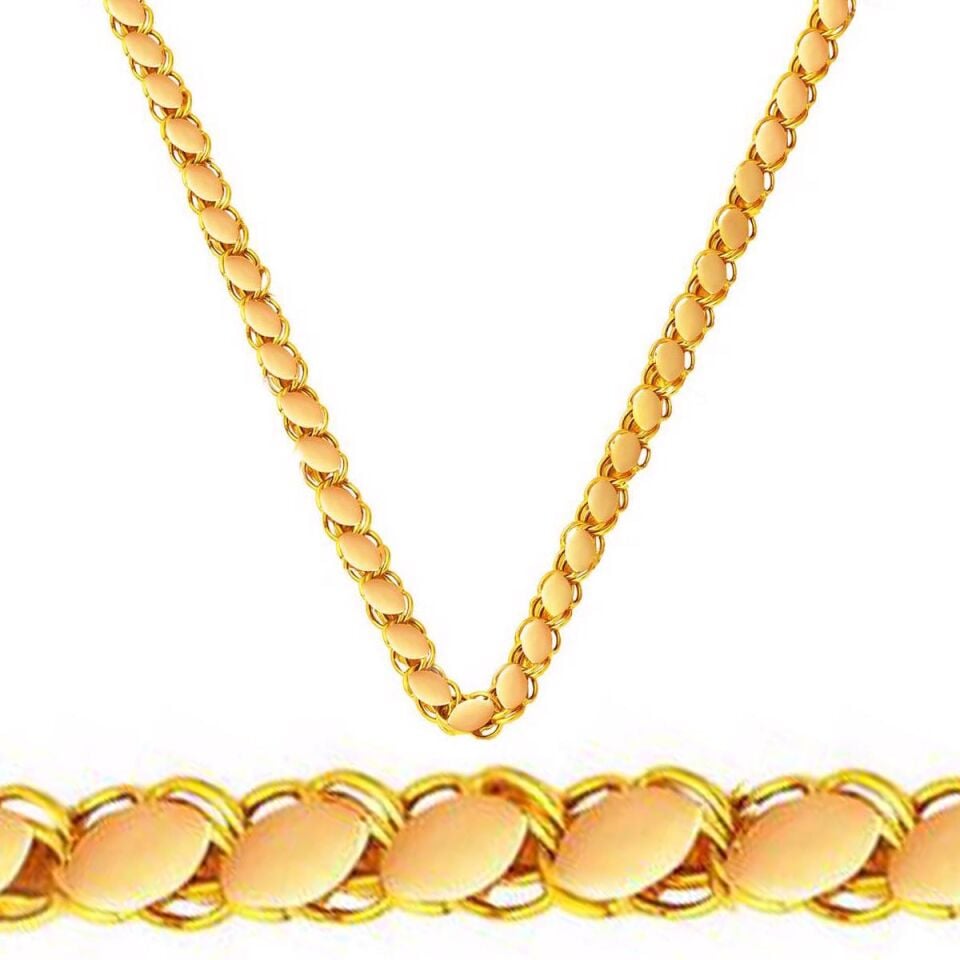 Pullu 14 Ayar Altın Zincir - 65 cm
