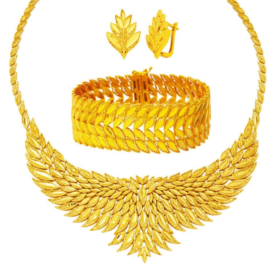 Anka 14 Ayar Altın Taşsız Düğün Takı Seti