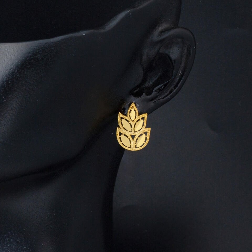 Yaprak Tasarım 14 Ayar Altın Düğün Seti