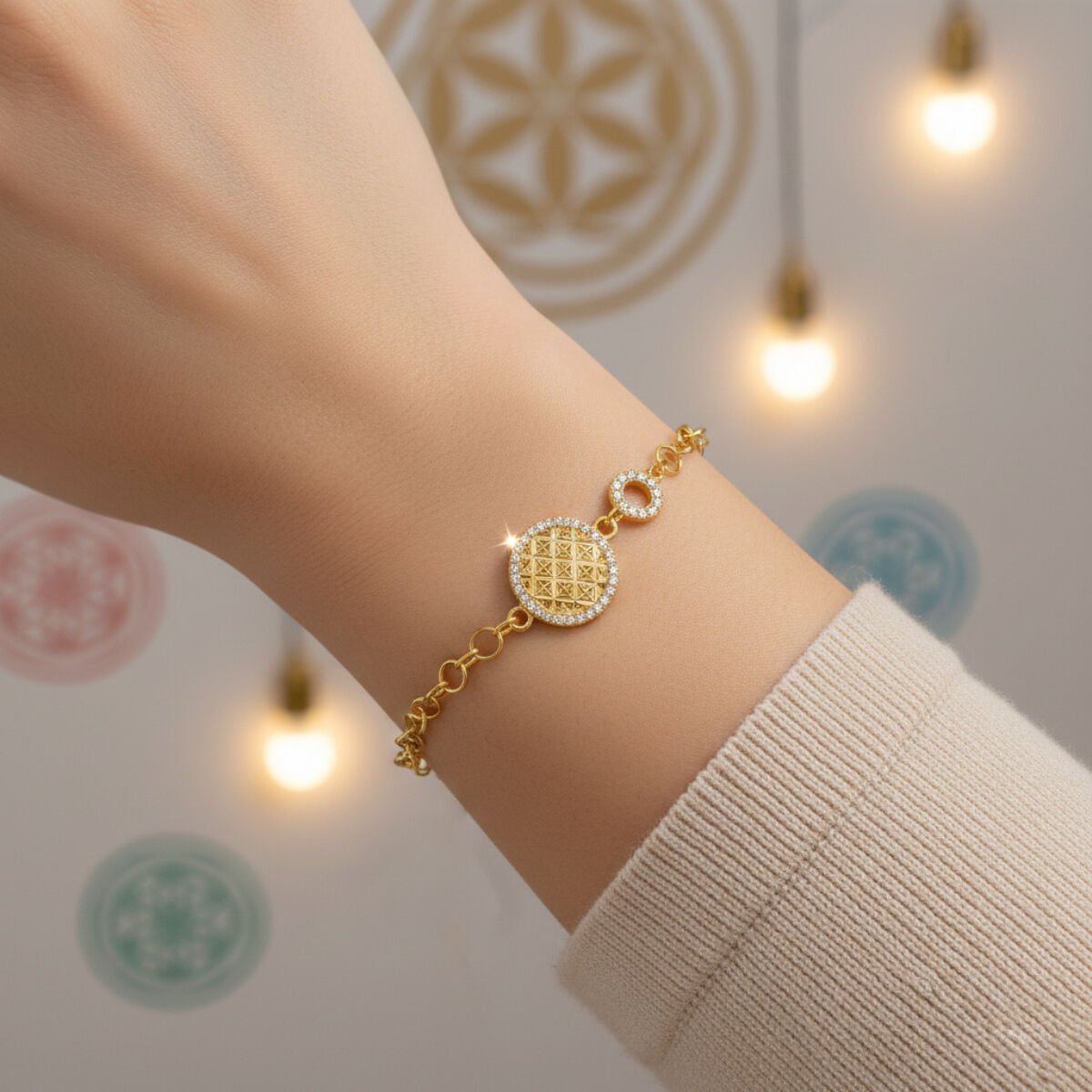 Yaşam Çiçeği Zarif 14 Ayar Altın Bileklik