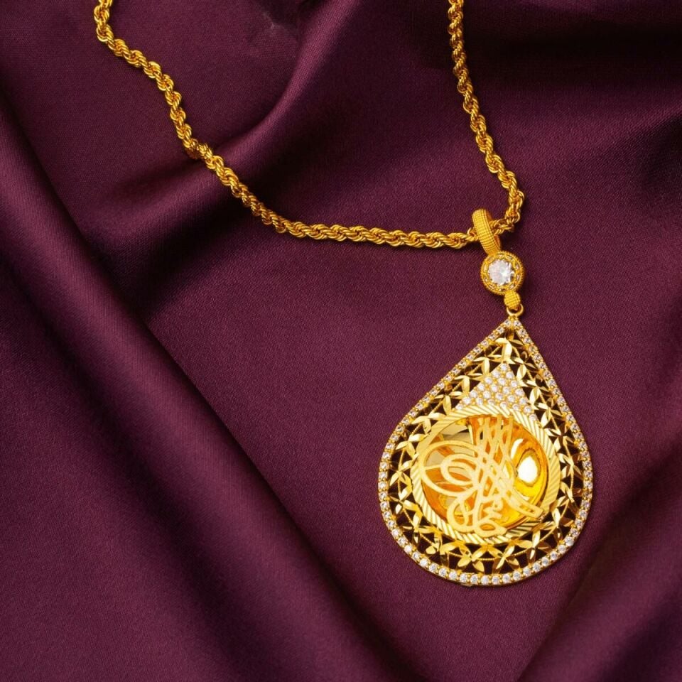 Yıldız Damla Tuğra Altın Kolye