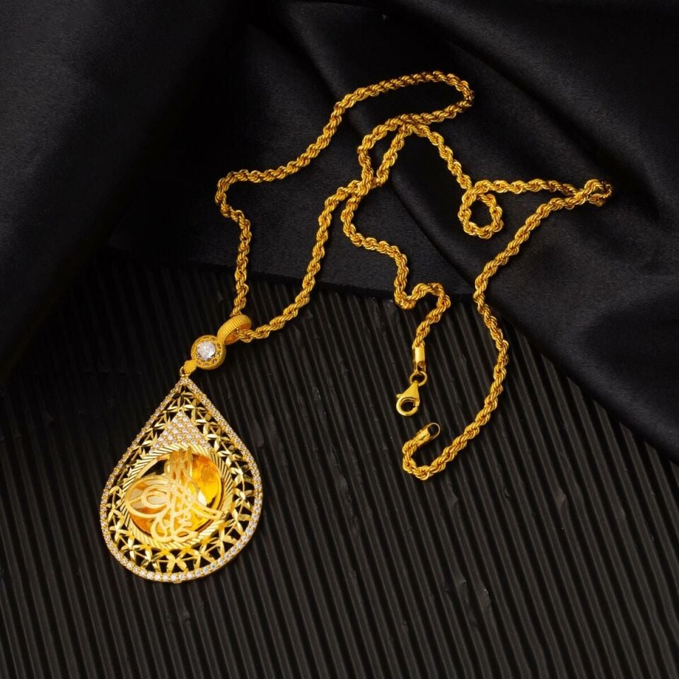 Yıldız Damla Tuğra Altın Kolye