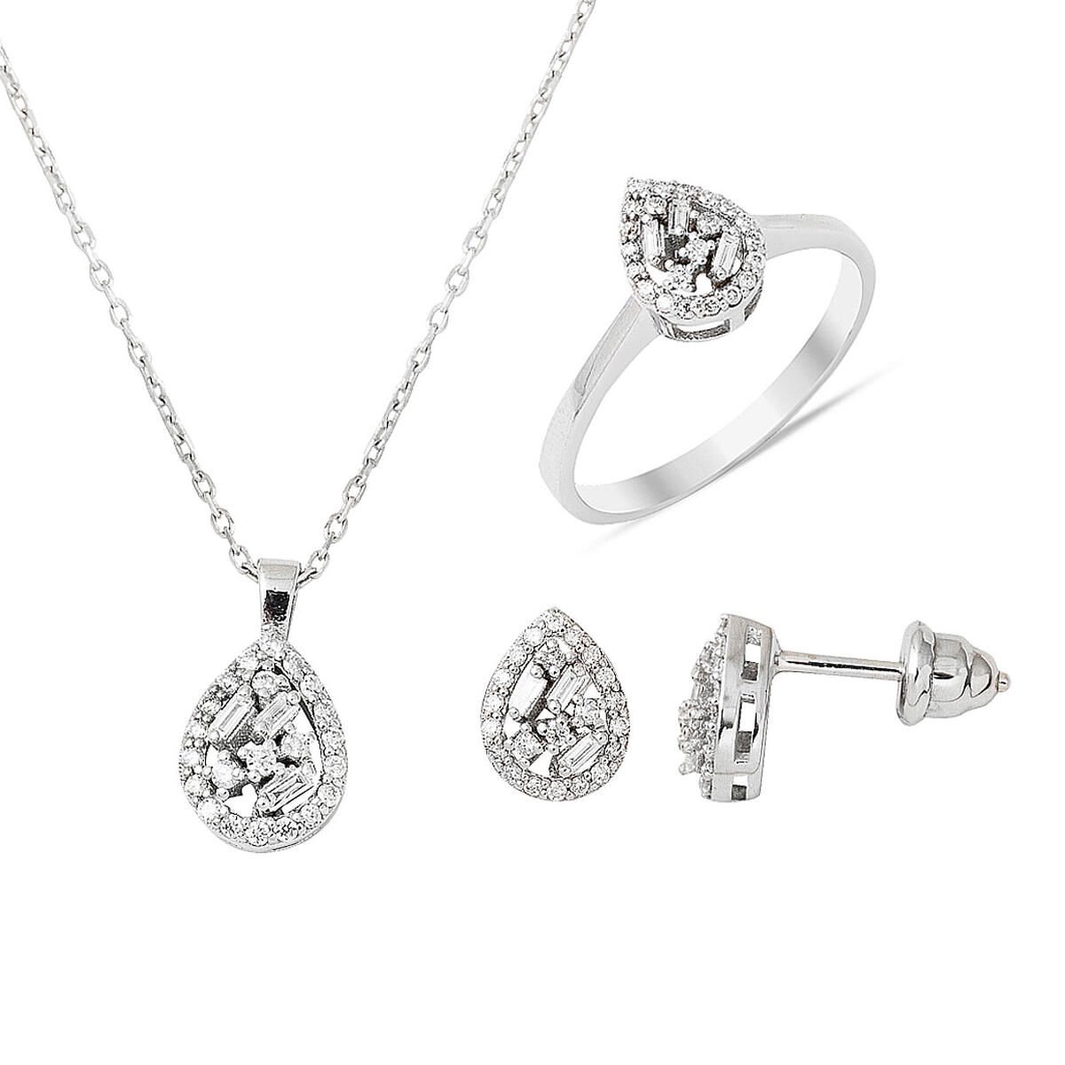 0,50 Ct Damla Baget Taşlı Pırlanta Set