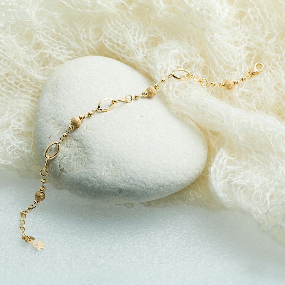 Kelebekli Halkalı Toplu Altın Bileklik