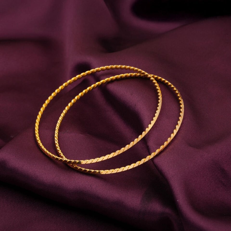 Burmalı 22 Ayar Ajda Altın Bilezik (2*12) 24 gr.