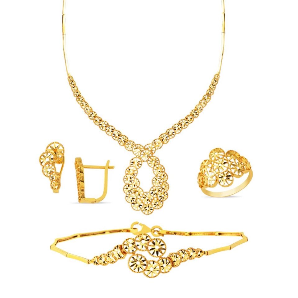 Yıldız 22 Ayar Taşsız Altın Takı Seti