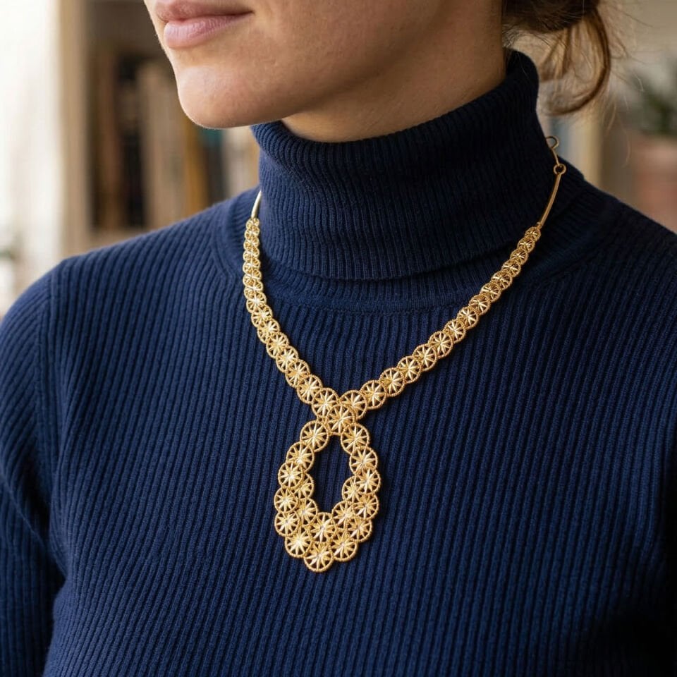 Yıldız 22 Ayar Taşsız Altın Gerdanlık