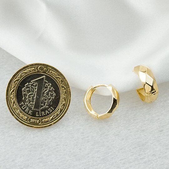 Favori Gold Taşsız Baklava 14 Ayar Altın Küpe