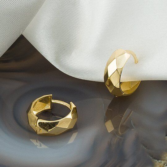 Favori Gold Taşsız Baklava 14 Ayar Altın Küpe