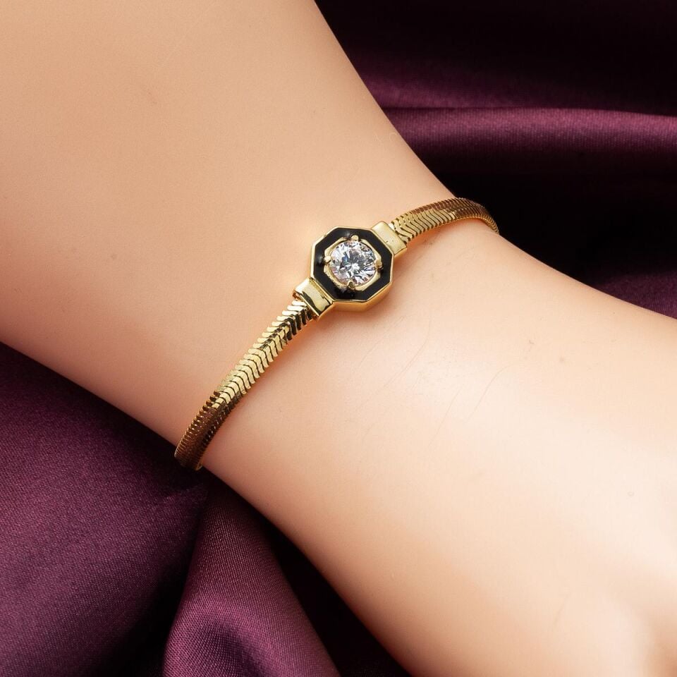 Şikel Tektaşlı Altın Takı Seti