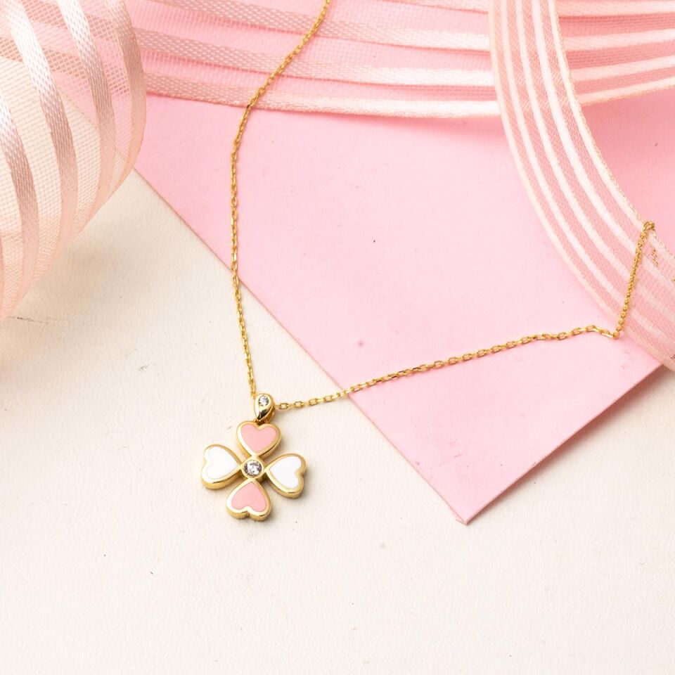 Yoncalı 14 Ayar Altın Kolye