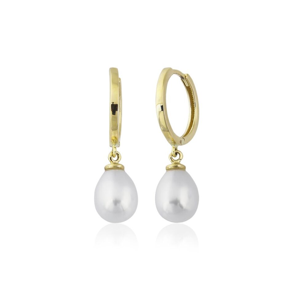 Sarkaç 14 Ayar Altın İncili Küpe