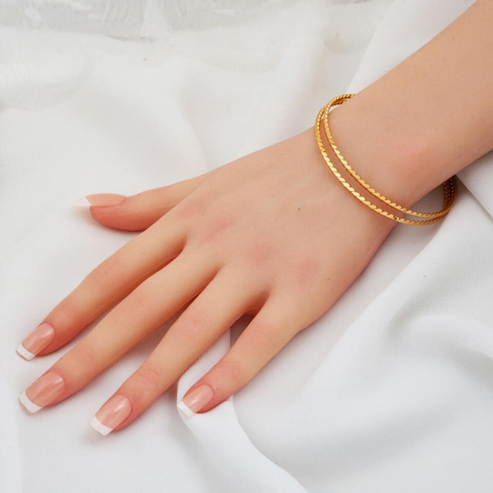 Burmalı Ajda Altın 22 Ayar Bilezik 8 Gr.