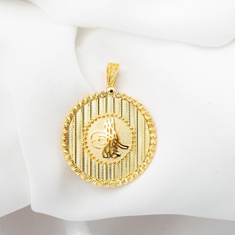 Top Altınlı Tuğralı Kolye Ucu