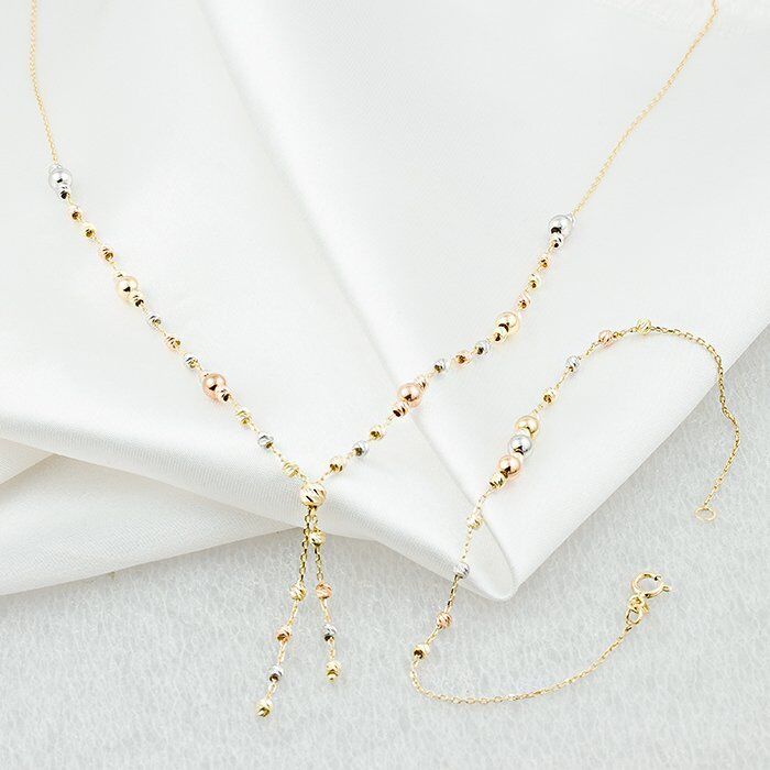 Taşsız Top Top Altınlı İkili Altın Set