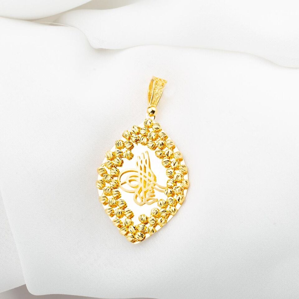 Tuğralı Dorika Altın Kolye Ucu