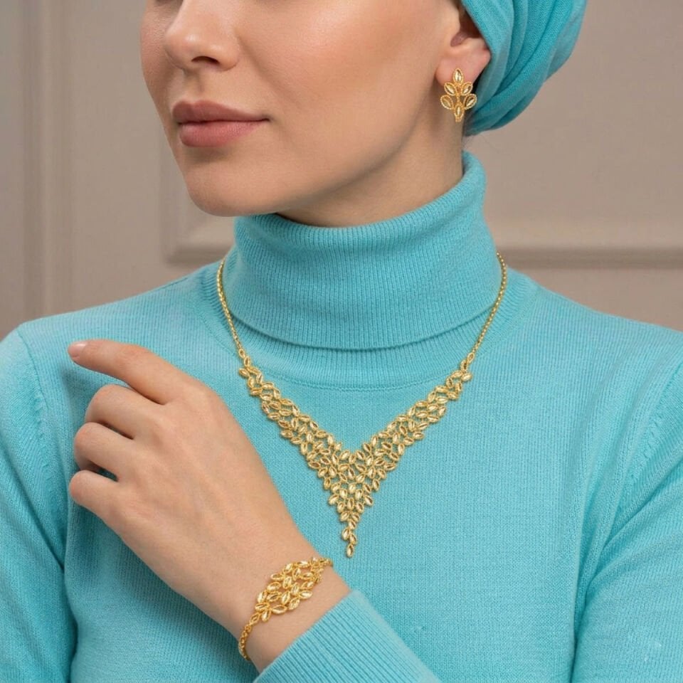 Sarmaşık 22 Ayar Altın Takı Seti