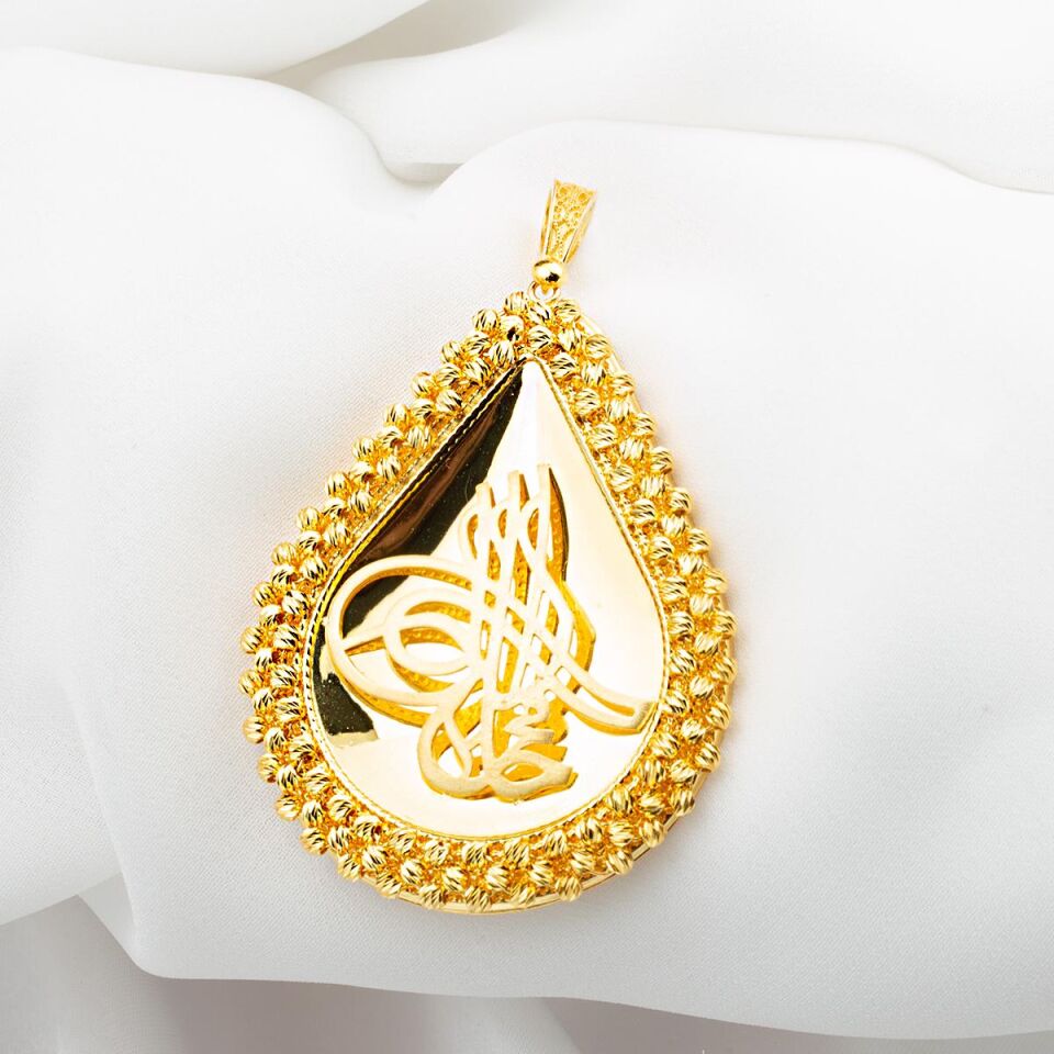 Damla Tuğra Toplu Altın Kolye Ucu