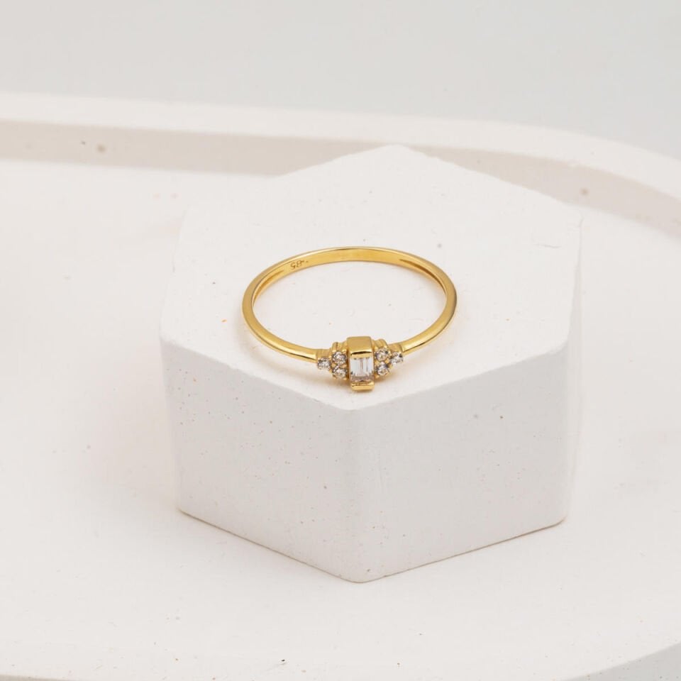 Minimal Baget 14 Ayar Altın Yüzük